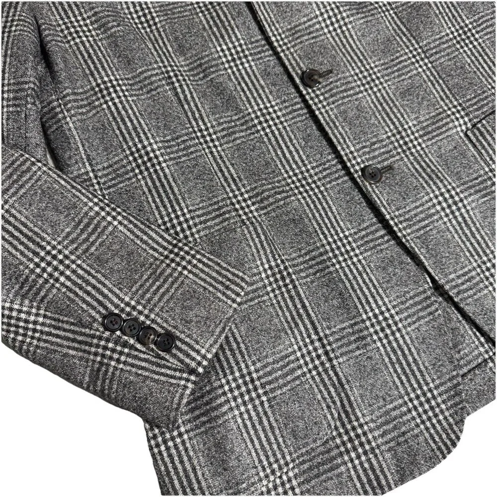 Maurizio Baldassari‎ Mens gray plaid wool sport coat jacket US 46R Italy 56